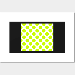 Chartreuse Green Yellow Neon Bright Polka Dots Cute Bold Fun Pattern Posters and Art